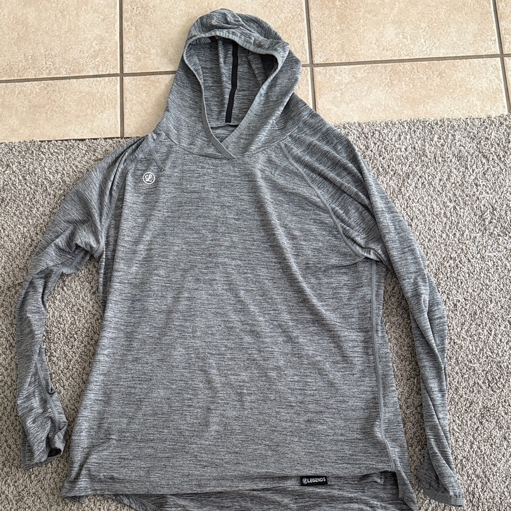 Legends Gray Hooded Long Sleeve Top size L